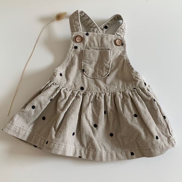 hema Other - HEMA Corduroy Polka Dot Pinafore baby girl Dress
